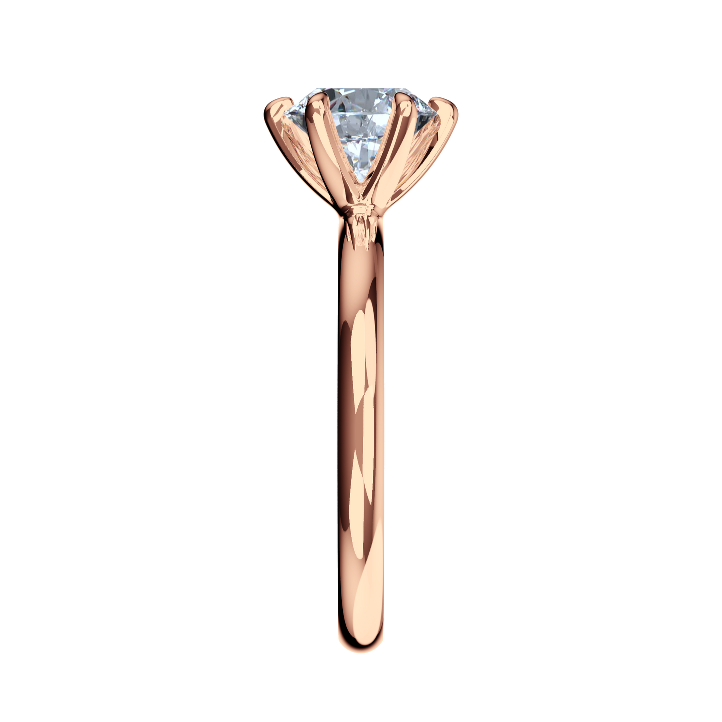 Verlobungsring Solitär Lab Grown Diamant Side View Roségold synthetisch