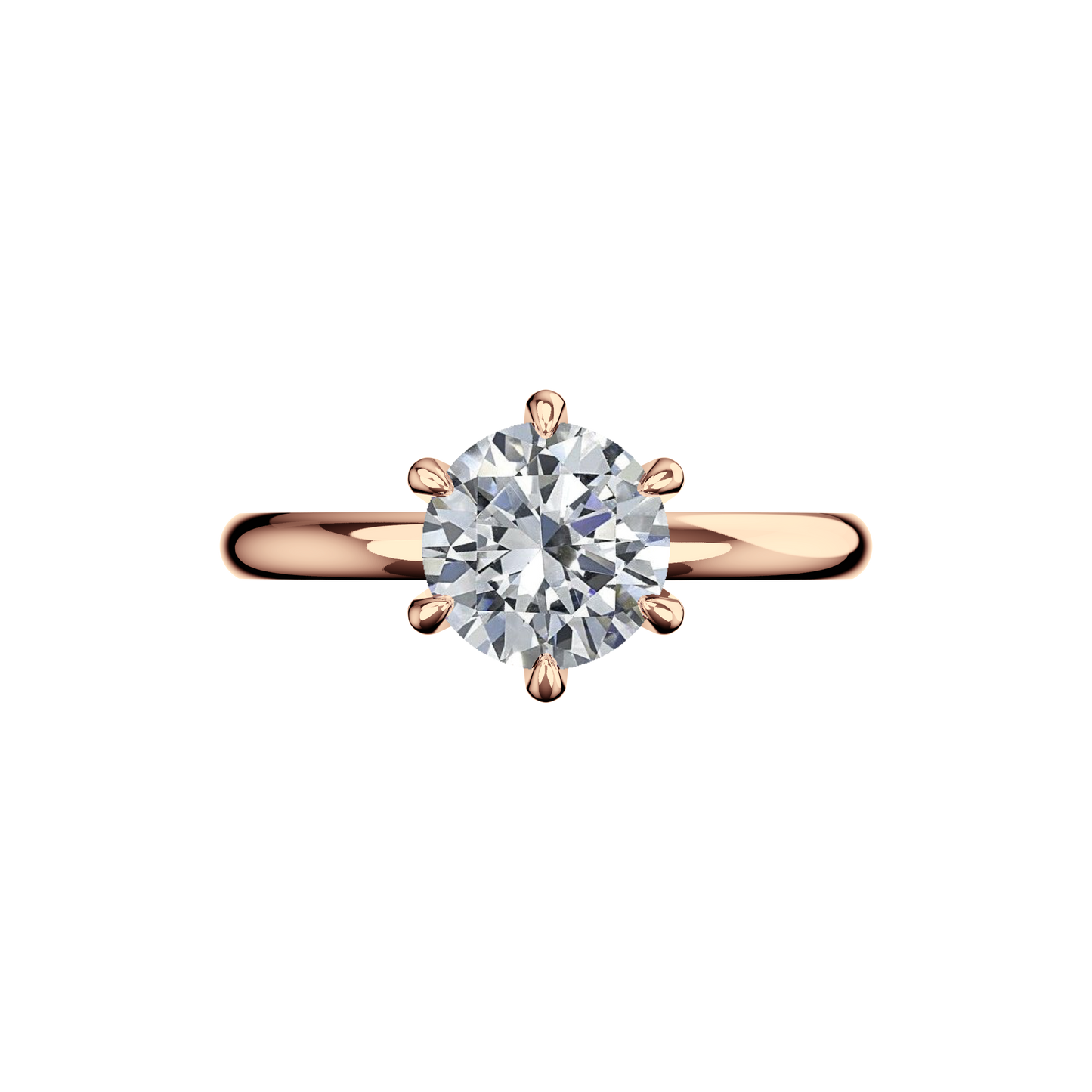 Verlobungsring Solitär Lab Grown Diamant Frontside Roségold synthetisch