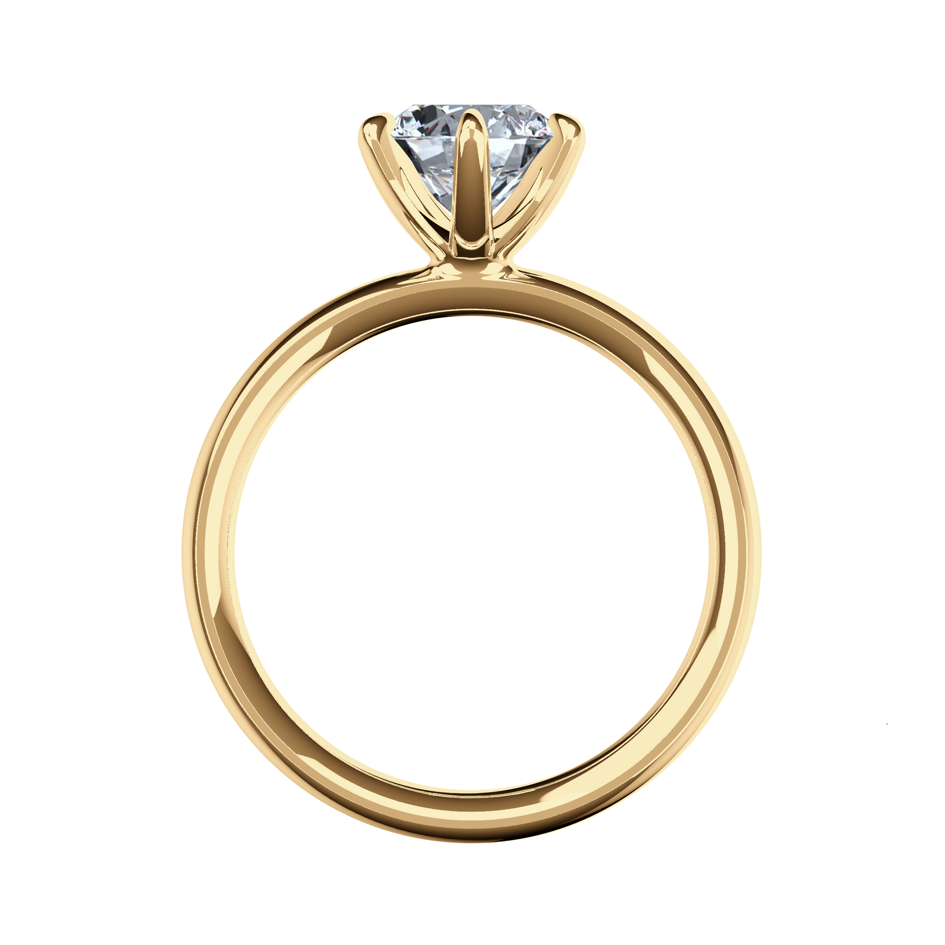 Verlobungsring Solitär Lab Grown Diamant Sideview Gelbgold synthetisch