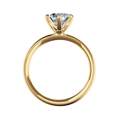 Verlobungsring Solitär Lab Grown Diamant Sideview Gelbgold synthetisch