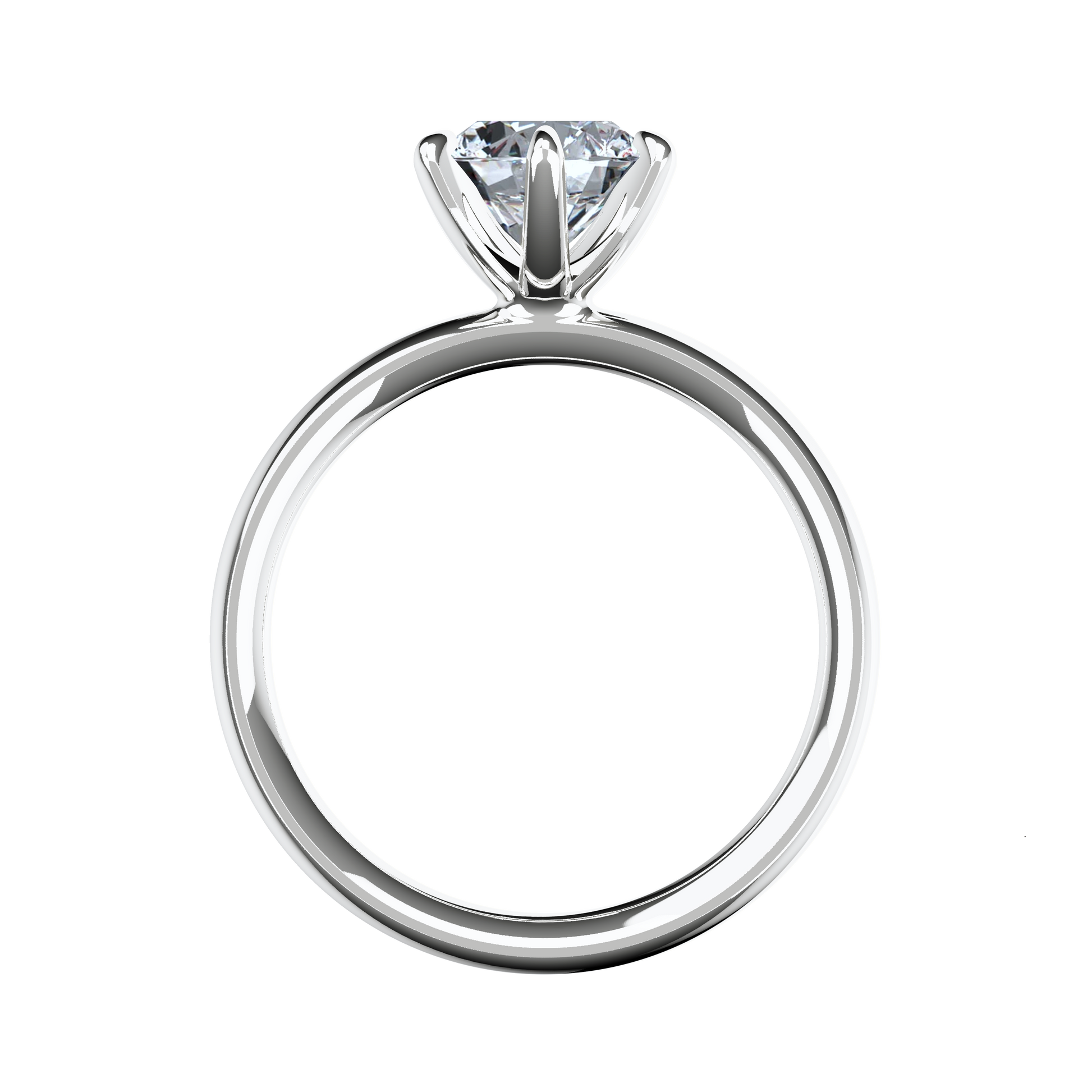 Verlobungsring Solitär Lab Grown Diamant Sideview Platin synthetisch