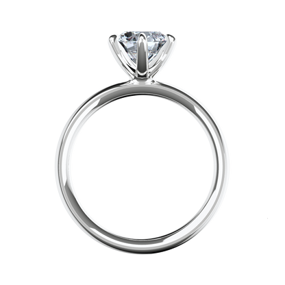Verlobungsring Solitär Lab Grown Diamant Sideview Platin synthetisch