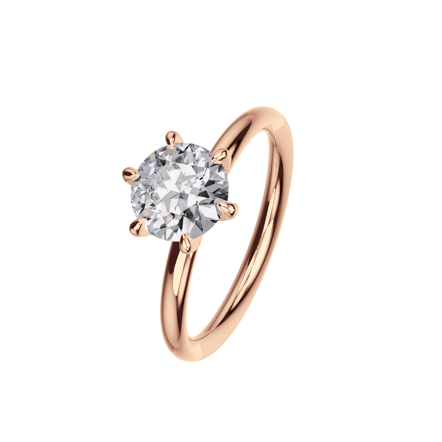 Verlobungsring Solitär Lab Grown Diamant Angled View Roségold synthetisch