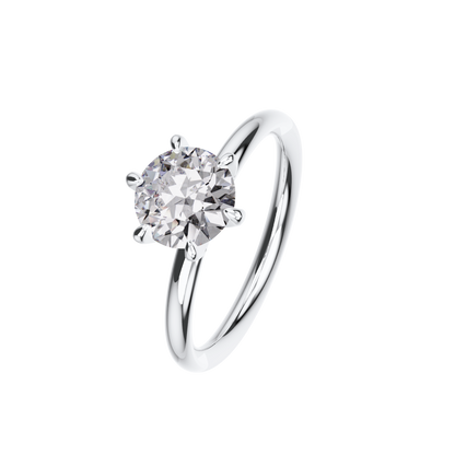 Verlobungsring Solitär Lab Grown Diamant Angled View Platin synthetisch