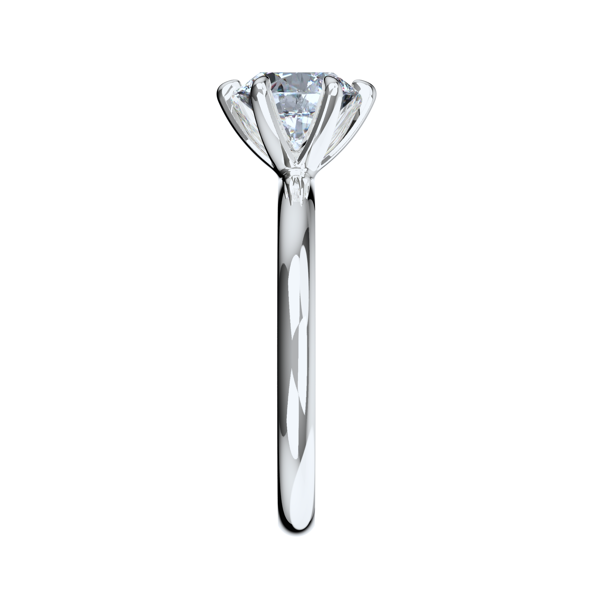 Verlobungsring Solitär Lab Grown Diamant Sideview Platin synthetisch