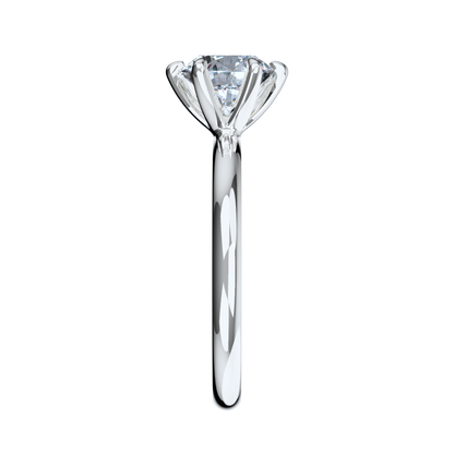 Verlobungsring Solitär Lab Grown Diamant Sideview Platin synthetisch