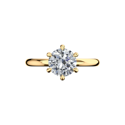 Verlobungsring Solitär Lab Grown Diamant Frontside Gelbgold synthetisch
