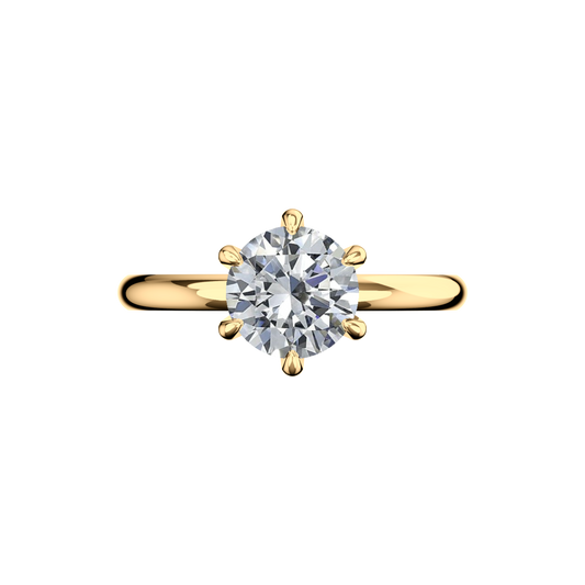 Verlobungsring Solitär Lab Grown Diamant Frontside Gelbgold synthetisch