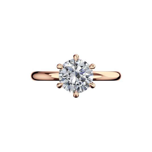 Verlobungsring Solitär Lab Grown Diamant Frontside Roségold synthetisch