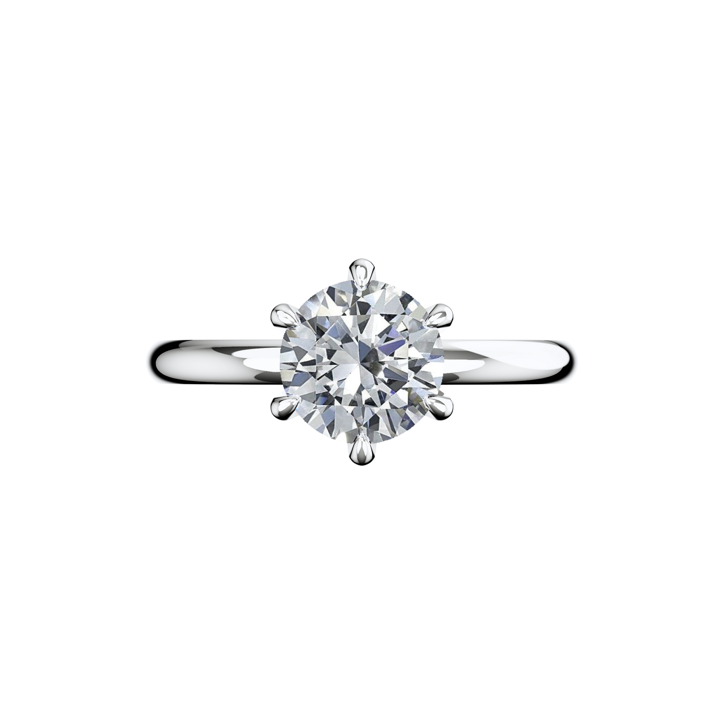 Verlobungsring Solitär Lab Grown Diamant Frontside Platin synthetisch
