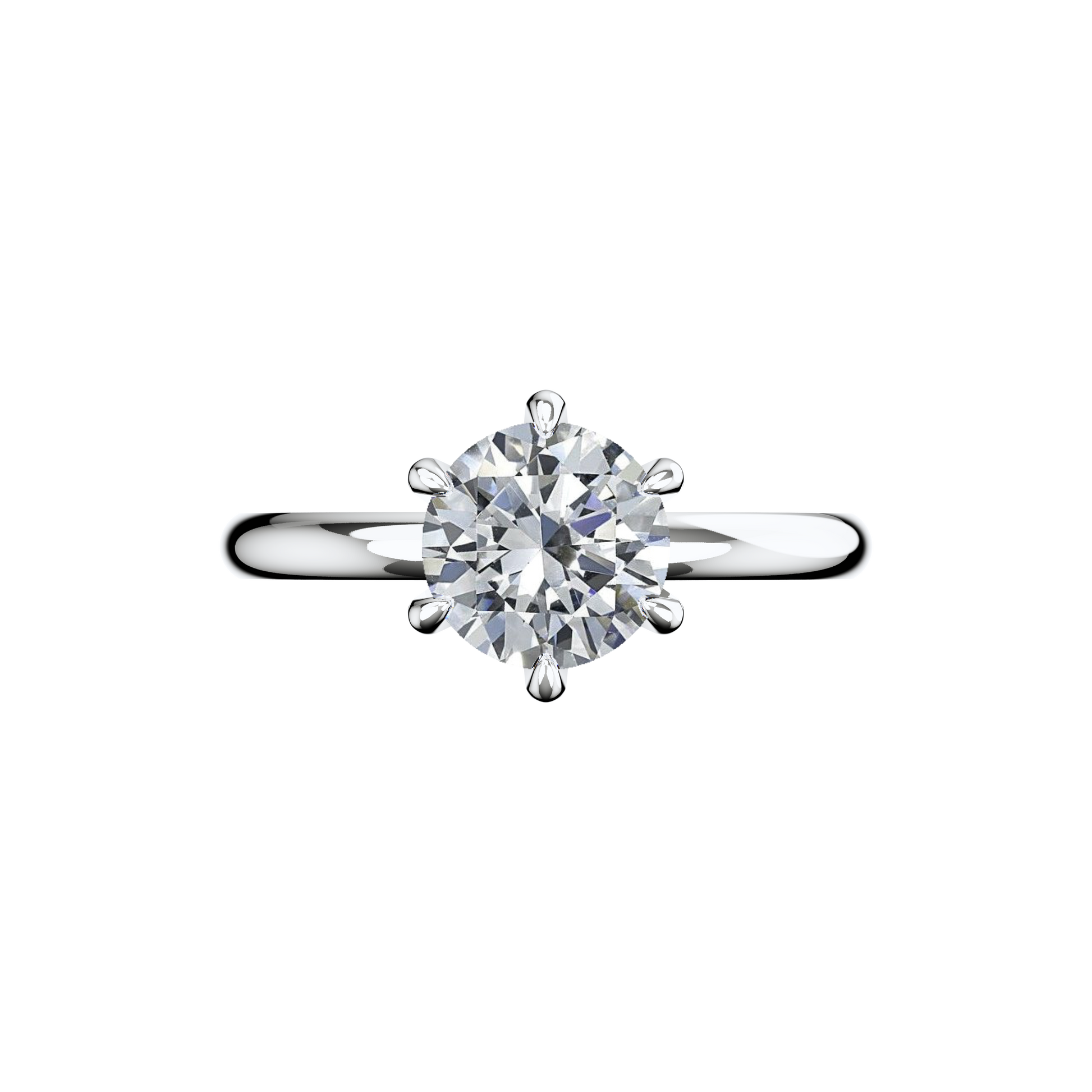 Verlobungsring Solitär Lab Grown Diamant Frontside Platin synthetisch