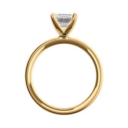 Verlobungsring Emerald Lab Grown Diamant Sideview Gelbgold synthetisch