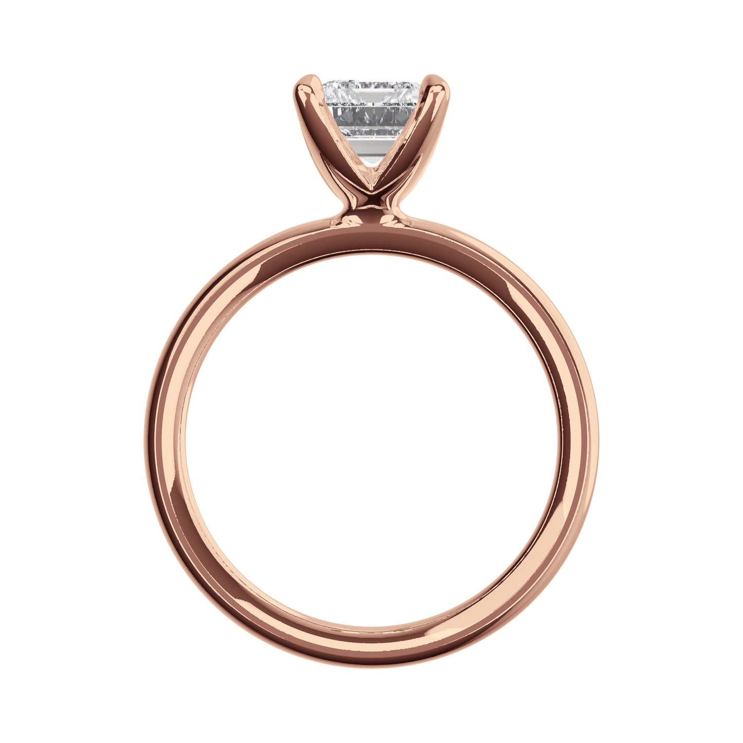 Verlobungsring Emerald Lab Grown Diamant Sideview Roségold synthetisch
