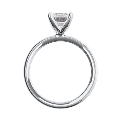 Verlobungsring Emerald Lab Grown Diamant Sideview Platin synthetisch