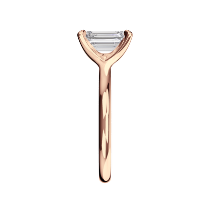 Verlobungsring Emerald Lab Grown Diamant Sideview Roségold synthetisch