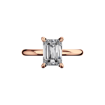 Verlobungsring Emerald Lab Grown Diamant Frontside Roségold synthetisch
