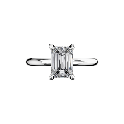 Verlobungsring Emerald Lab Grown Diamant Frontside Platin synthetisch