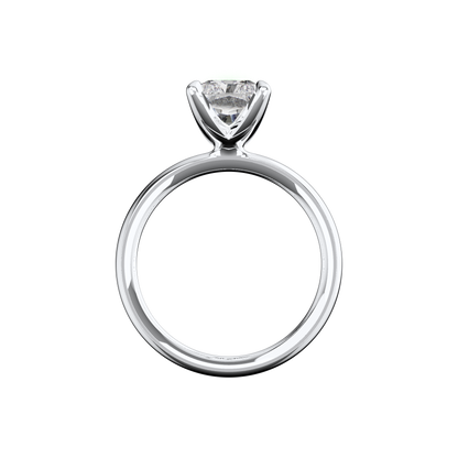 Verlobungsring Radiant Lab Grown Diamant Sideview Platin synthetisch