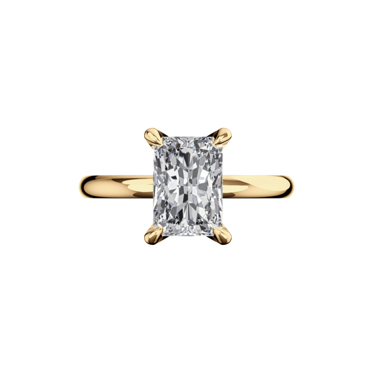 Verlobungsring Radiant Lab Grown Diamant Frontside Gelbgold synthetisch