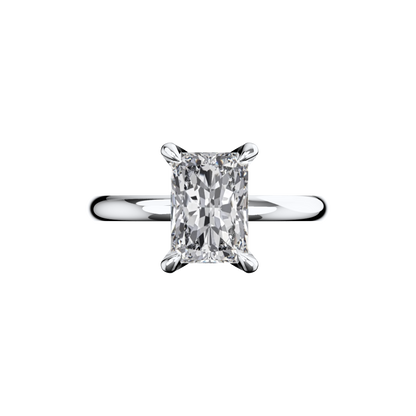Verlobungsring Radiant Lab Grown Diamant Frontside Platin synthetisch
