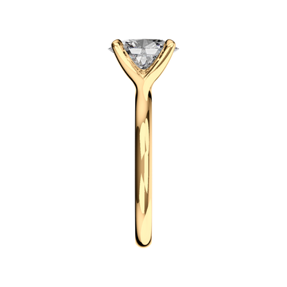 Verlobungsring Oval Lab Grown Diamant Sideview Gelbgold synthetisch