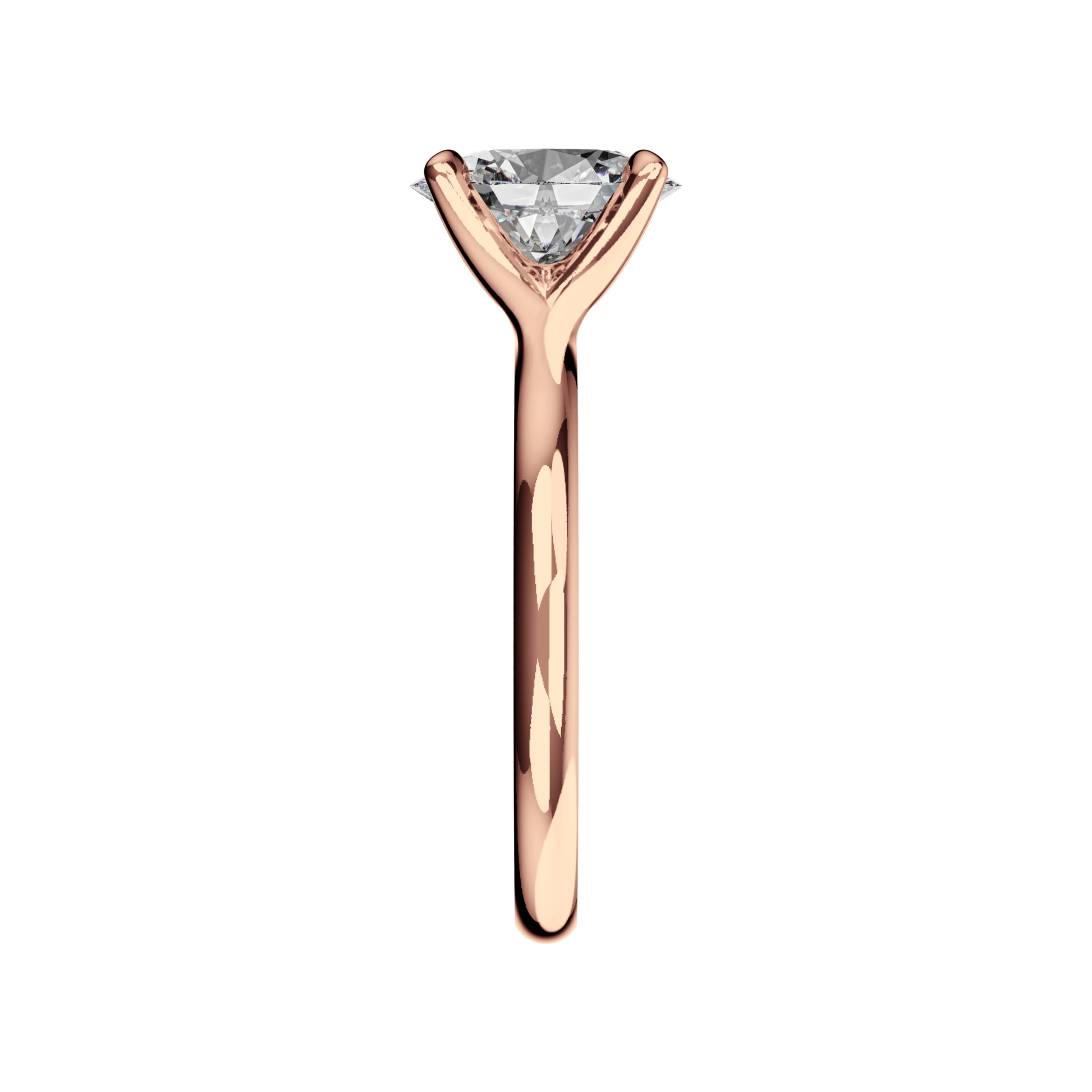 Verlobungsring Oval Lab Grown Diamant Sideview Roségold synthetisch