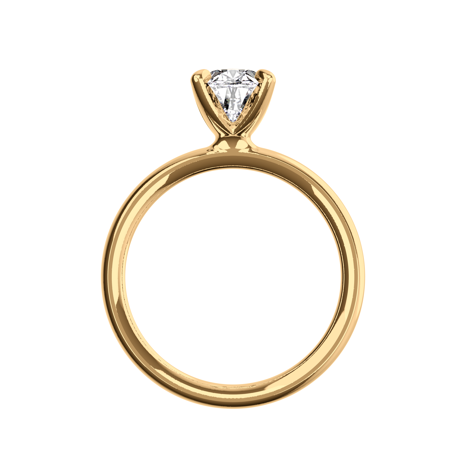 Verlobungsring Oval Lab Grown Diamant Sideview Gelbgold synthetisch