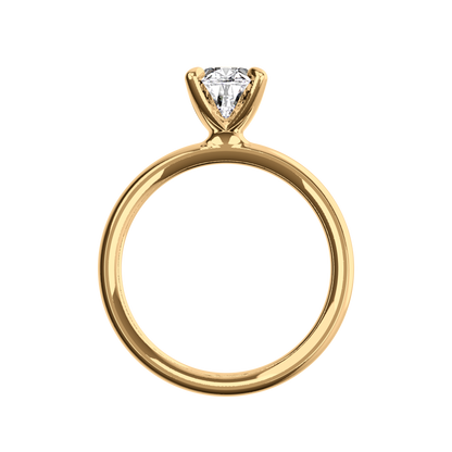 Verlobungsring Oval Lab Grown Diamant Sideview Gelbgold synthetisch