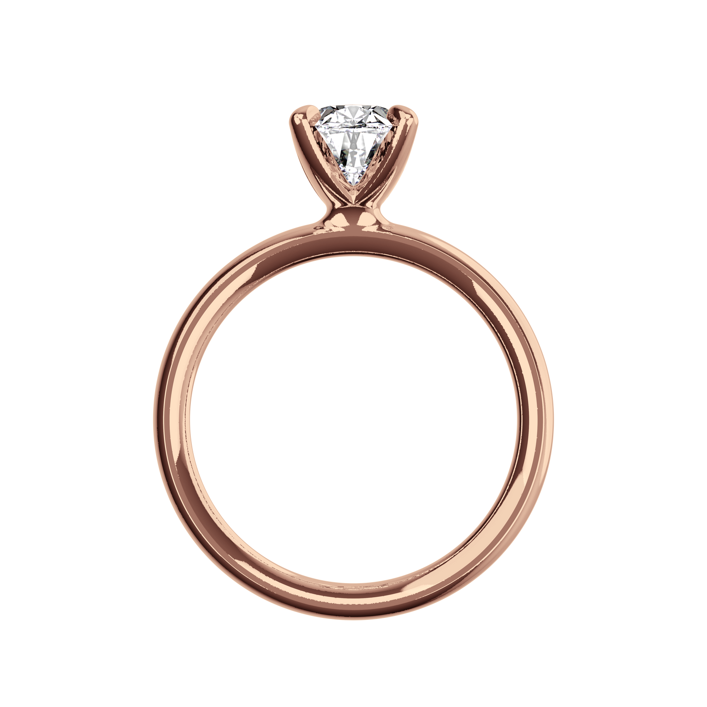 Verlobungsring Oval Lab Grown Diamant Sideview Roségold synthetisch