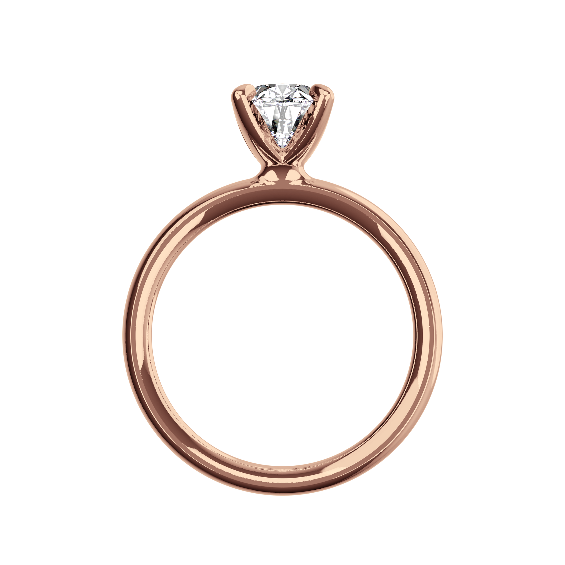 Verlobungsring Oval Lab Grown Diamant Sideview Roségold synthetisch