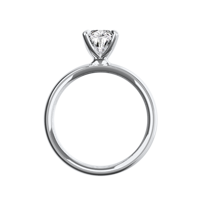 Verlobungsring Oval Lab Grown Diamant Sideview Platin synthetisch