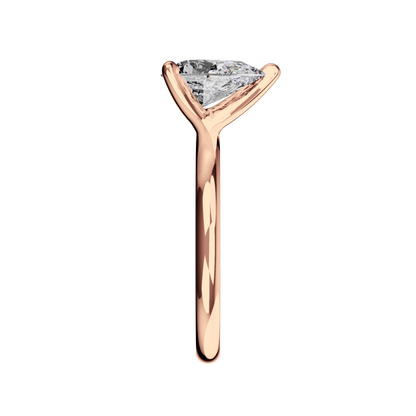 Verlobungsring Pear Lab Grown Diamant Side View Roségold Tropfenform synthetisch