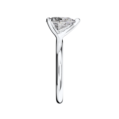 Verlobungsring Pear Lab Grown Diamant Sideview Platin Tropfenform synthetisch