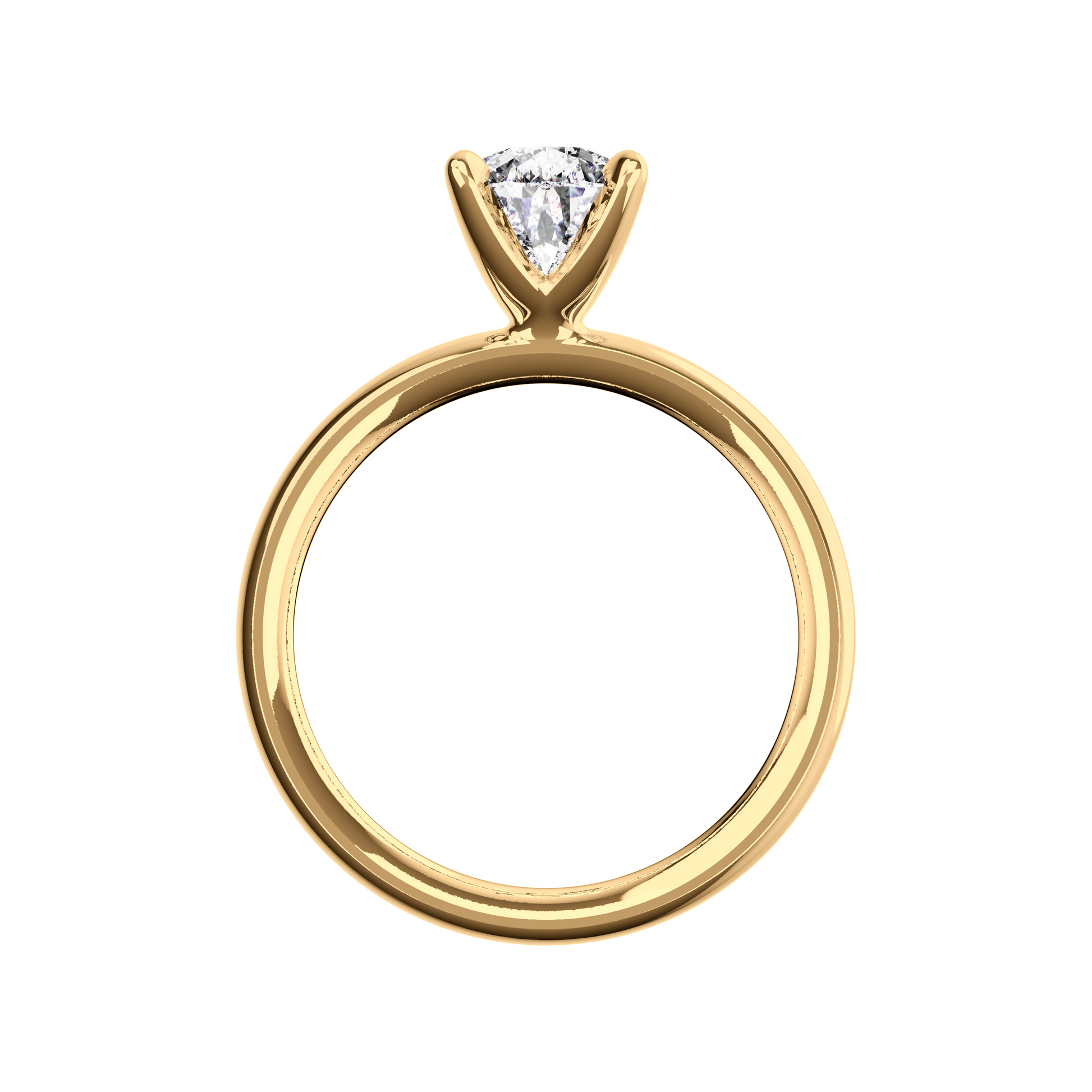 Verlobungsring Pear Lab Grown Diamant Sideview Gelbgold Tropfenform synthetisch