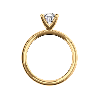 Verlobungsring Pear Lab Grown Diamant Sideview Gelbgold Tropfenform synthetisch