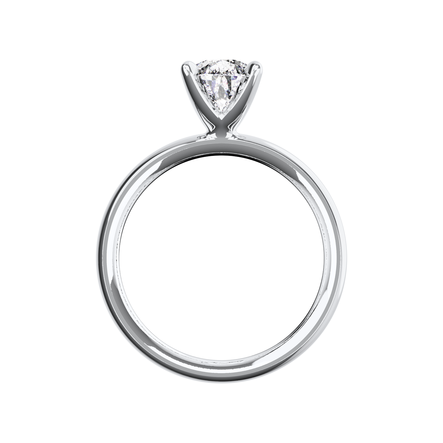 Verlobungsring Pear Lab Grown Diamant Sideview Platin Tropfenform synthetisch