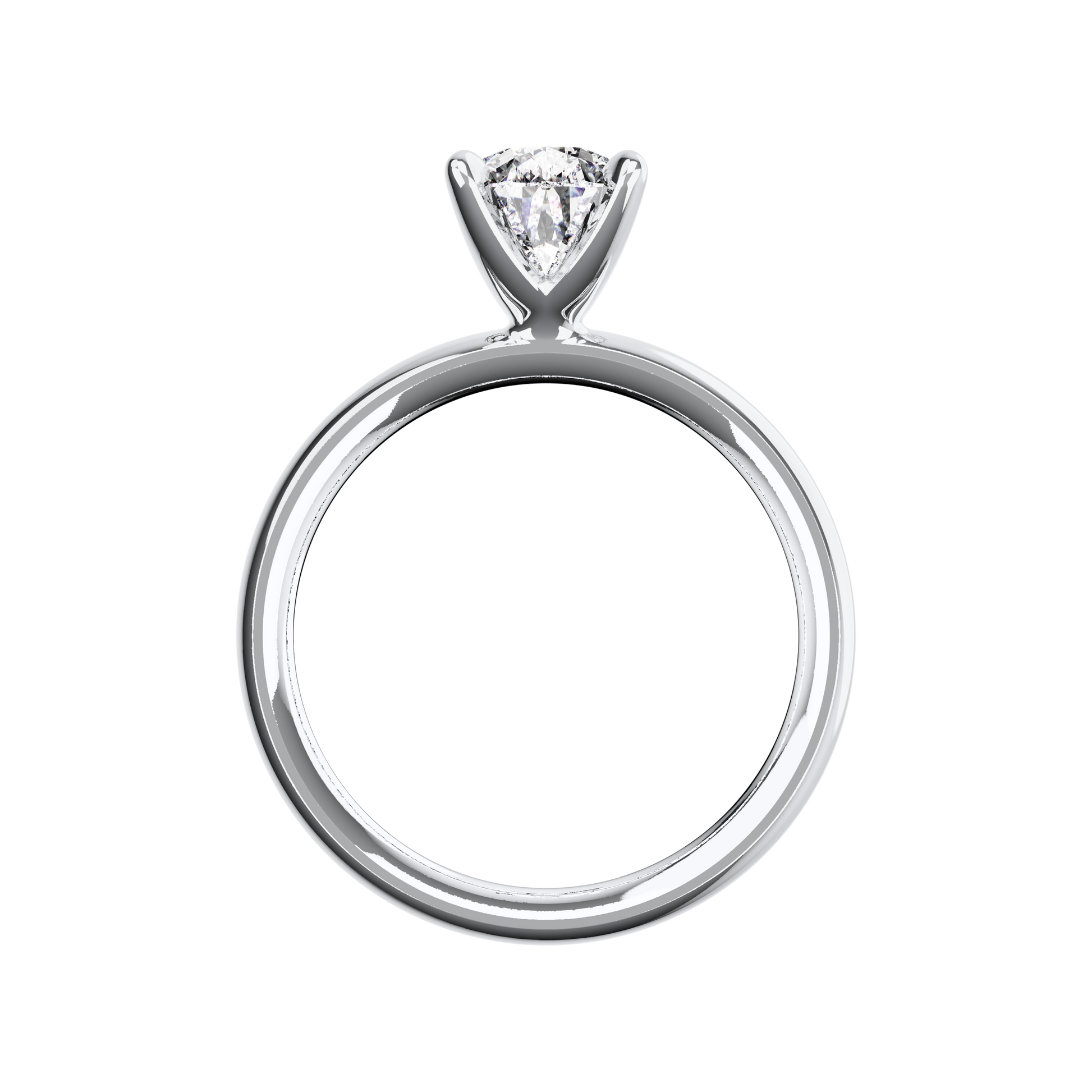 Verlobungsring Pear Lab Grown Diamant Sideview Platin Tropfenform synthetisch
