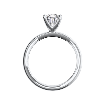 Verlobungsring Pear Lab Grown Diamant Sideview Platin Tropfenform synthetisch