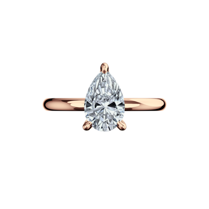 Verlobungsring Pear Lab Grown Diamant Frontside Roségold Tropfenform synthetisch